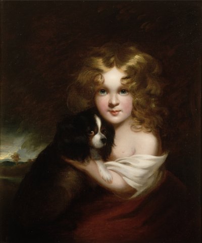 Niña con un perro, c.1840 de Margaret Sarah Carpenter